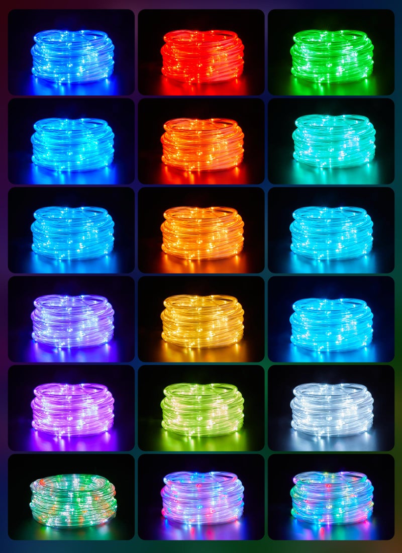 Brightown Solar String Lights Outdoor Waterproof, 18 Colors Changing 39FT Fairy Rope Light Solar Powered with Remote, 100 LEDs Multicolor Trampoline Light Rope Lighting for Outside Christmas Party - Image 2