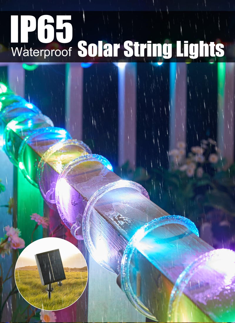 Brightown Solar String Lights Outdoor Waterproof, 18 Colors Changing 39FT Fairy Rope Light Solar Powered with Remote, 100 LEDs Multicolor Trampoline Light Rope Lighting for Outside Christmas Party - Image 5