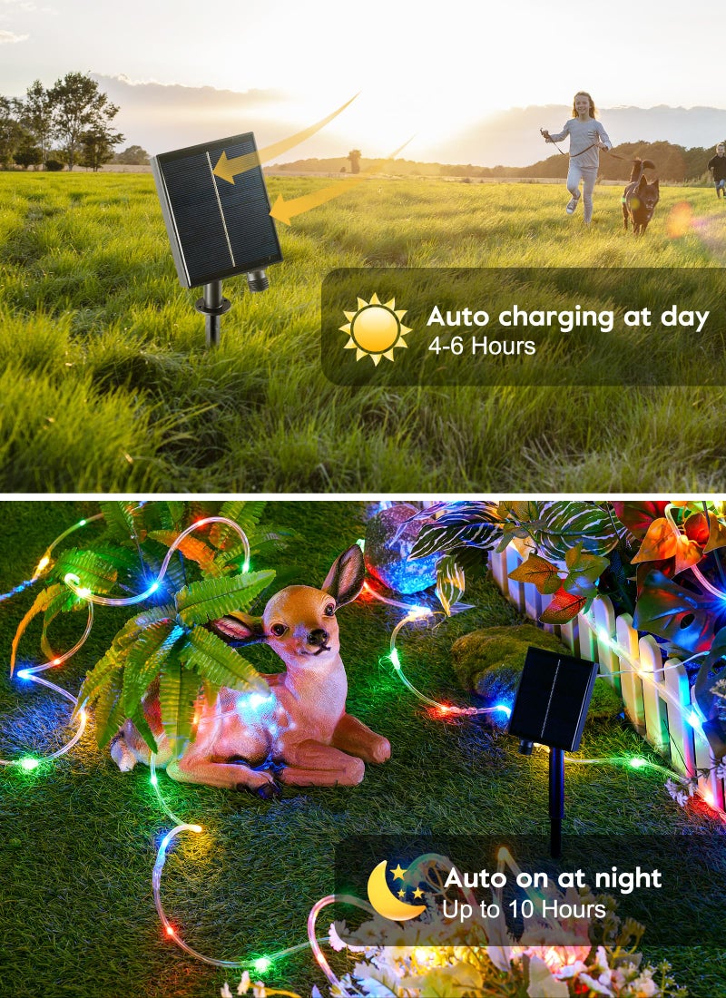 Brightown Solar String Lights Outdoor Waterproof, 18 Colors Changing 39FT Fairy Rope Light Solar Powered with Remote, 100 LEDs Multicolor Trampoline Light Rope Lighting for Outside Christmas Party - Image 4