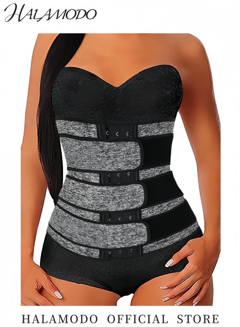 هالامودو مشد خصر نسائي مع 3 أحزمة للتحكم في البطن وتشكيل الخصر وحزام بطن نحيف من النيوبرين للتمرين - Image 4