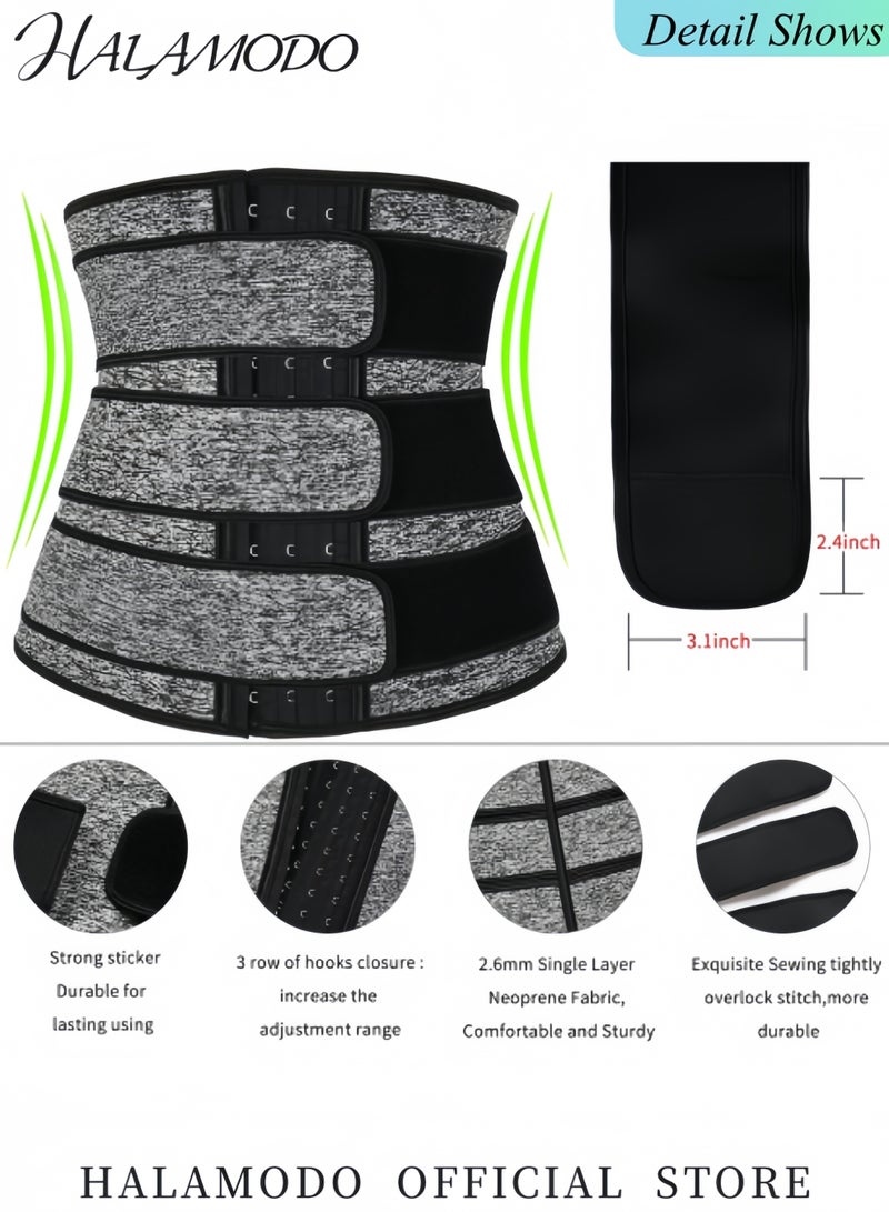 هالامودو مشد خصر نسائي مع 3 أحزمة للتحكم في البطن وتشكيل الخصر وحزام بطن نحيف من النيوبرين للتمرين - Image 2