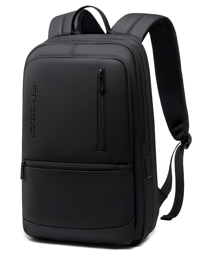 Fenree.geer Work Backpack for Men, Expandable Backpack with USB C Charging Port, Water Resistant 15.6 Inch Laptop Backpack, Black - Image 1