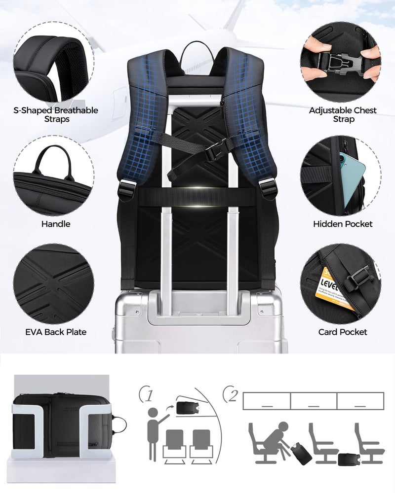 Fenree.geer Work Backpack for Men, Expandable Backpack with USB C Charging Port, Water Resistant 15.6 Inch Laptop Backpack, Black - Image 5