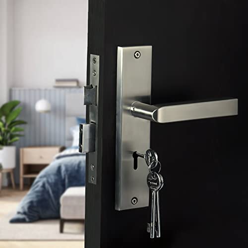 CRUST Premium 8" Ky Plate Mortise Door Lock Handle Set/ Mortise Lock with Brass Lock Body with 3 Keys (LB - 201) - Image 2