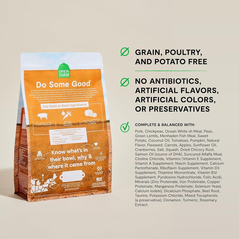 Open Farm طعام جاف للكلاب من لحم الخنزير من Open Farm Grain Free Farmer's Table - 4 رطل (1.81 كجم) - Image 2