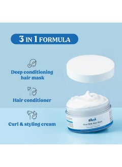 vilvah STORE Goat Milk Hair Mask Deep Nourishing Hair Mask Provides Deep Conditioning & Strength Curl Or Styling Cream Powered With Goat Milk For Women & Men 200 Gm  - Image 2