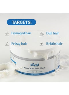 vilvah STORE Goat Milk Hair Mask Deep Nourishing Hair Mask Provides Deep Conditioning & Strength Curl Or Styling Cream Powered With Goat Milk For Women & Men 200 Gm  - Image 4