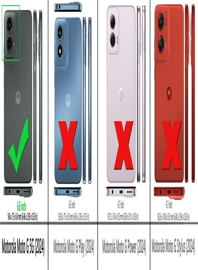 أوسوفر جراب لهاتف Moto G-5G-2024: مع قطعتين من واقي الشاشة، مصنوع من مطاط TPU مرن ماص للصدمات، غطاء حماية لهاتف Motorola Moto G 5G 2024 (أسود) - Image 2