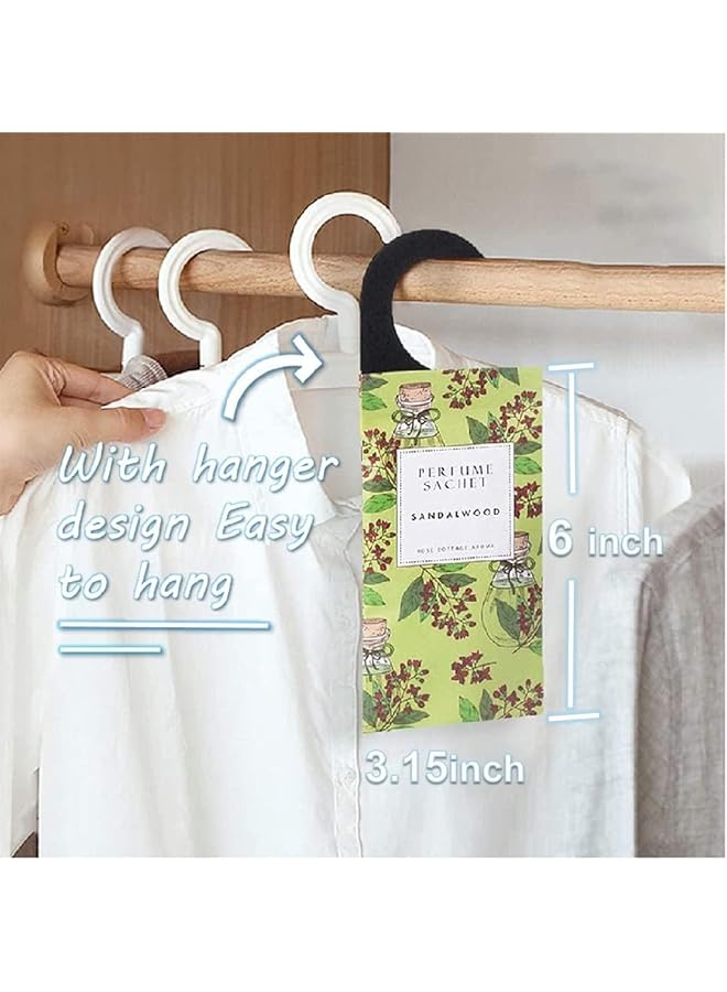 erorex Sandalwood Hanging Sachet Closet Deodorizer 1 Pack 12 Pcs Scent Sachet Drawer Freshener Closet Air Freshener Scented Deodorizer Freshener For Home Car Long Lasting Scented Sachets Smell Goods - Image 4