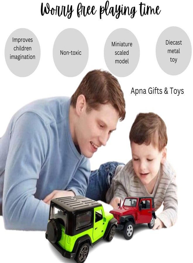 Collen Array Thaar Toy car for Kids|Openable Doors|Mini Model of Real Thar car|Pullback & go |Random Color. Pack of 1 - Image 5