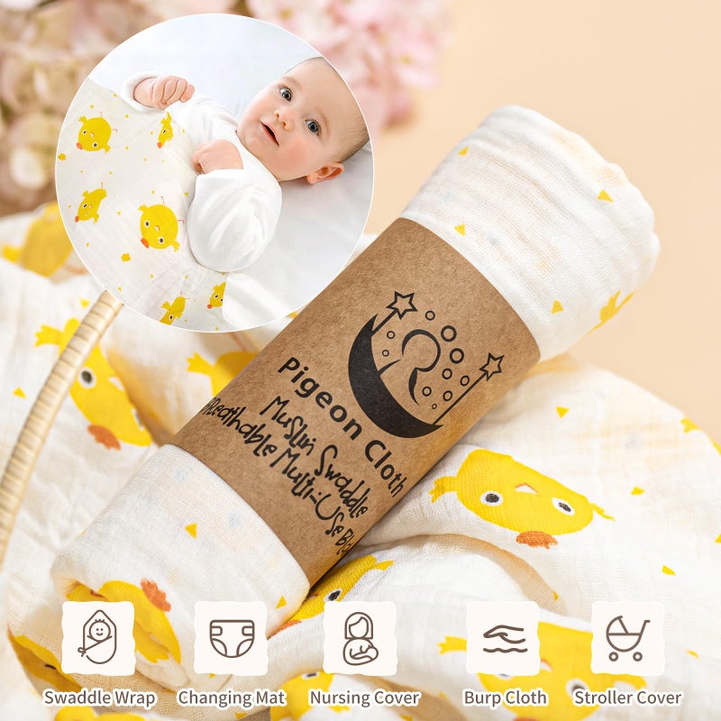 Golray 9pcs Newborn Baby Gift Baskets for Boys Girls Baby Shower, 2 Rattle/Seat Hang Toy/Blanket/Bodysuit/Bib/ 3D Socks/Wood Milestone/Carry Box, Neutral New Born Essential Stuff Unisex Baby Gifts Boy - Image 4