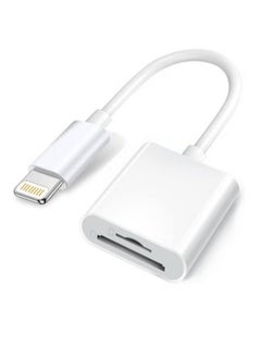 قارئ بطاقة SD لأجهزة iPhone / iPad ، قارئ بطاقة Micro SD مع فتحات مزدوجة متوافقة مع iPhone