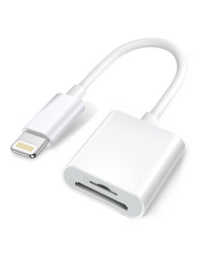 ماركة غير محددة - قارئ بطاقة SD لأجهزة iPhone / iPad ، قارئ بطاقة Micro SD مع فتحات مزدوجة متوافقة مع iPhone - Image 1
