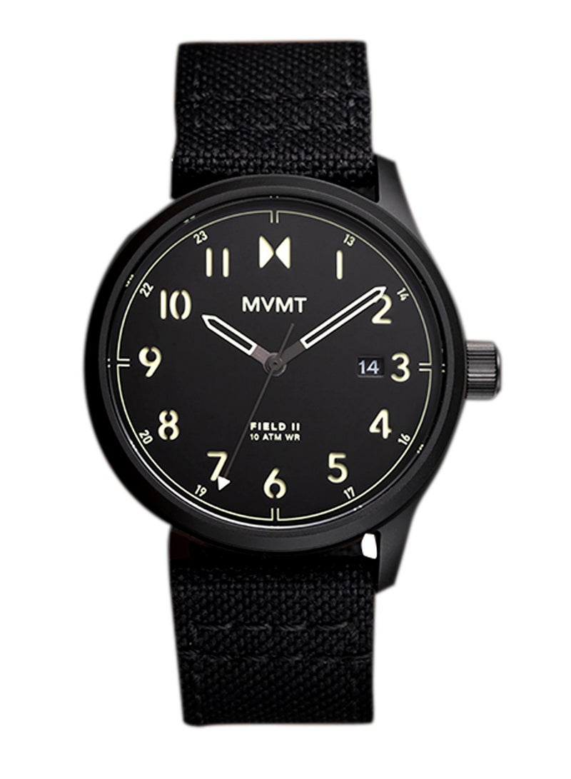 MVMT ROUND ANALOG MEN'S BLACK CASE WATCH - 28000363-D - Image 1