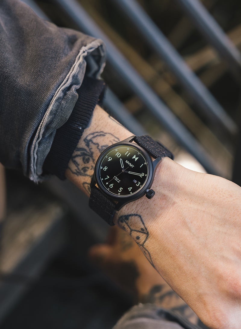 MVMT ROUND ANALOG MEN'S BLACK CASE WATCH - 28000363-D - Image 4