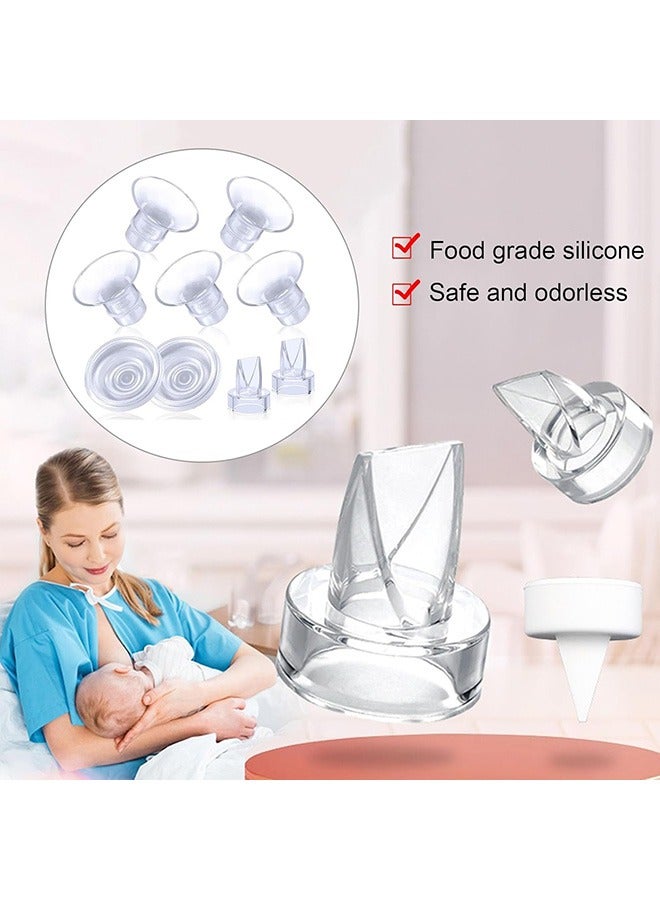 بيوينتي 9 عبوات ملحقات لمضخة حليب الثدي مقاس 13/15/17/19/19/21 مم متوافقة مع مضخة الثدي القابلة للارتداء من مومكوزي، لمضخة الثدي القابلة للارتداء TSRETE/Spectra/Medela 24 مم، تشمل غشاء سيليكون وصمام منقار البط - Image 2