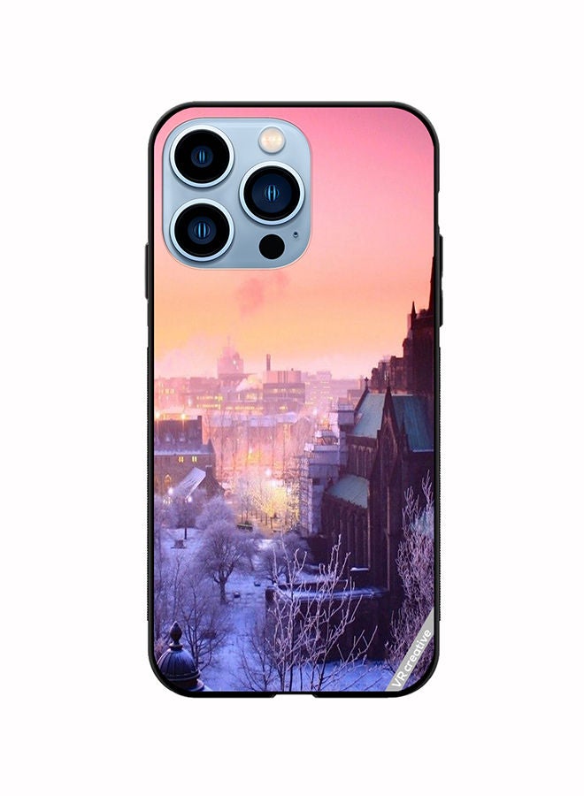 Protective Case Cover For Apple iPhone 13 Pro Quebec Winter Design Multicolour