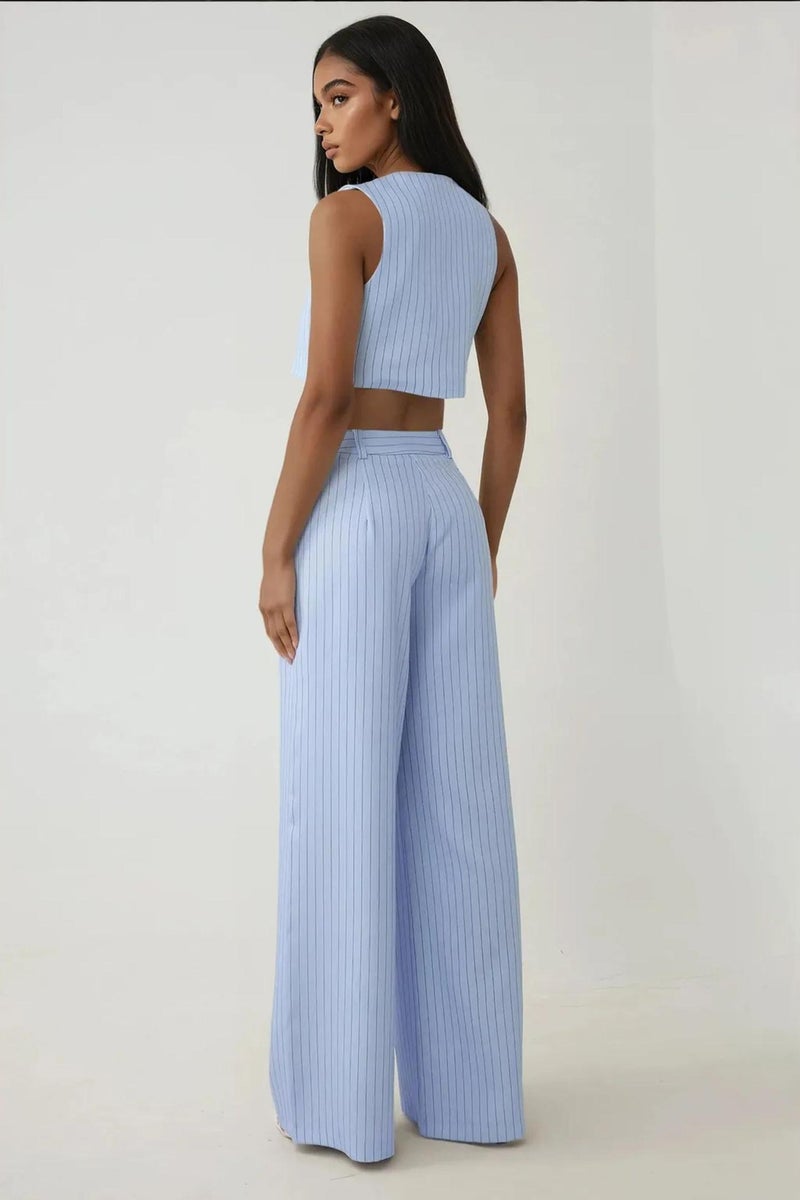 HICCUP Pika Collection Fitted Striped Crop Vest - Image 3