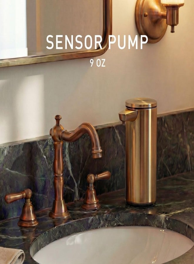 simplehuman 9 oz. Touch-Free Automatic Rechargeable Sensor Pump, Brass Stainless Steel, New - Image 2