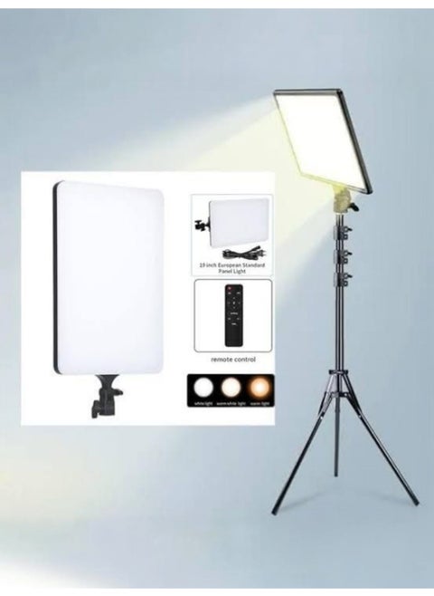 White Ring Light Soft Ring Light RL-19 Rectangular LED Light, Light Panel with Remote Control and 2m Metal Holder for Smartphone, Camera and YouTube Video