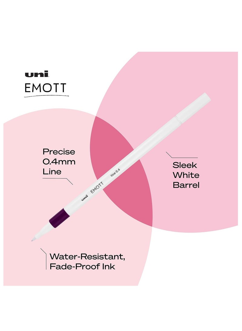 Uniball 5-Piece Emott Fineliners 0.4mm Tip Midnight Colour Set  - Image 4