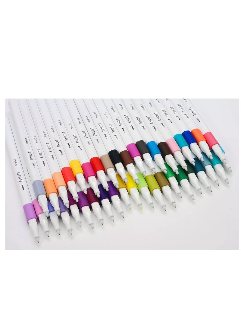 Uniball - 5-Piece Emott Fineliners 0.4mm Tip Midnight Colour Set - Image 1