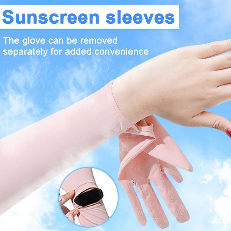 Zebroc 2 PCS Hand Gloves Sleeve for UV Sun Protection, Anti-UV Breathable Sunscreen Driving Glove Cooling Arm Full Finger Sleeves Brace, Car Driving Long Glove Arm Sleeve - Image 2