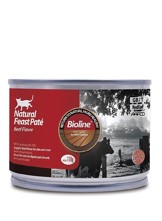 Bioline Natural Feast Pate Cat Can Beef - 170G