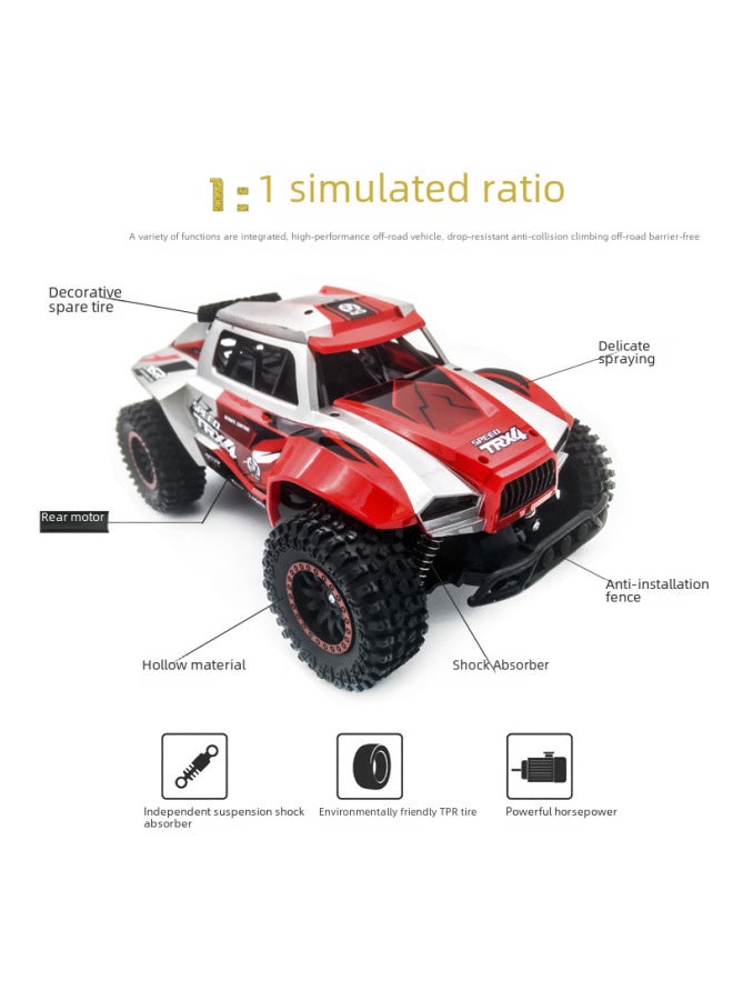 2.4g High-speed Short Card Remote Control Car High-speed Drift Off-road Remote Control Toy Climbing Racing Model-Color:Red-Proportion:1:12  - Image 5