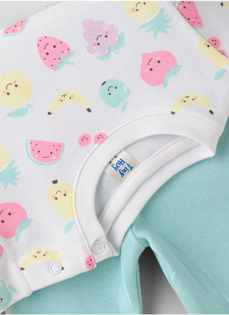 Tiny Hug Baby Girl Fruit Print Tunic and Leggings Set  - Image 4
