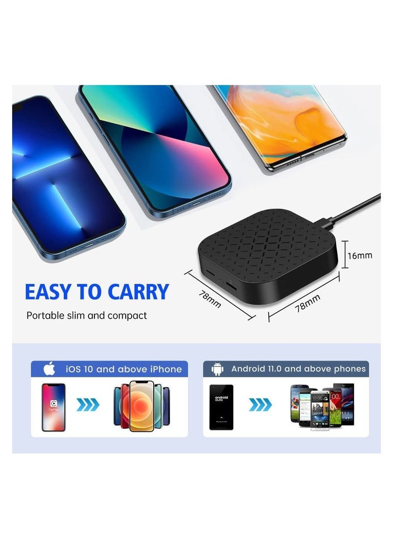 CarPlay Android Wireless Adapter Fit for a car with OEM Wired CarPlay Touch Screen Android Switching Wireless CarPlay Support YouTube Netflix Wireless Android Auto & CarPlay etc