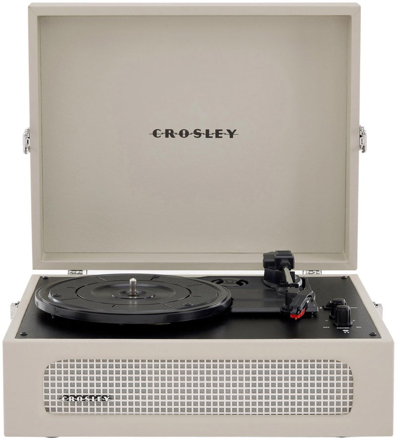 Crosley CR8017B-DU Voyager Vintage Portable Vinyl Record Player Turntable with Bluetooth in/Out and Built-in Speakers, Dune - Image 1