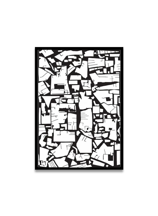 ماركتنا لوحة جدارية قماشية فنية لتزيين الحائط بتصميم عصري مع برواز أسود مجوف مقاس 120x80سم قطعة واحدة - Image 2