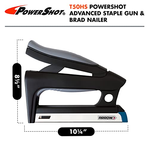 Arrow Fastener Arrow T50HS PowerShot Advanced Professional Heavy Duty 2-In-1 Staple and Nail Gun for Wood, Upholstery, Furniture, Crafts, Fits All T50 Staples and 5/8” Brad Nails - Image 3