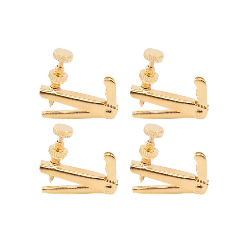 Violin Fine Tuner: Gold Type 1 Alloy Material - Groove Design Non-slip Violin String Adjuster for Violin Beginners, Amateurs and Band Players - Image 1