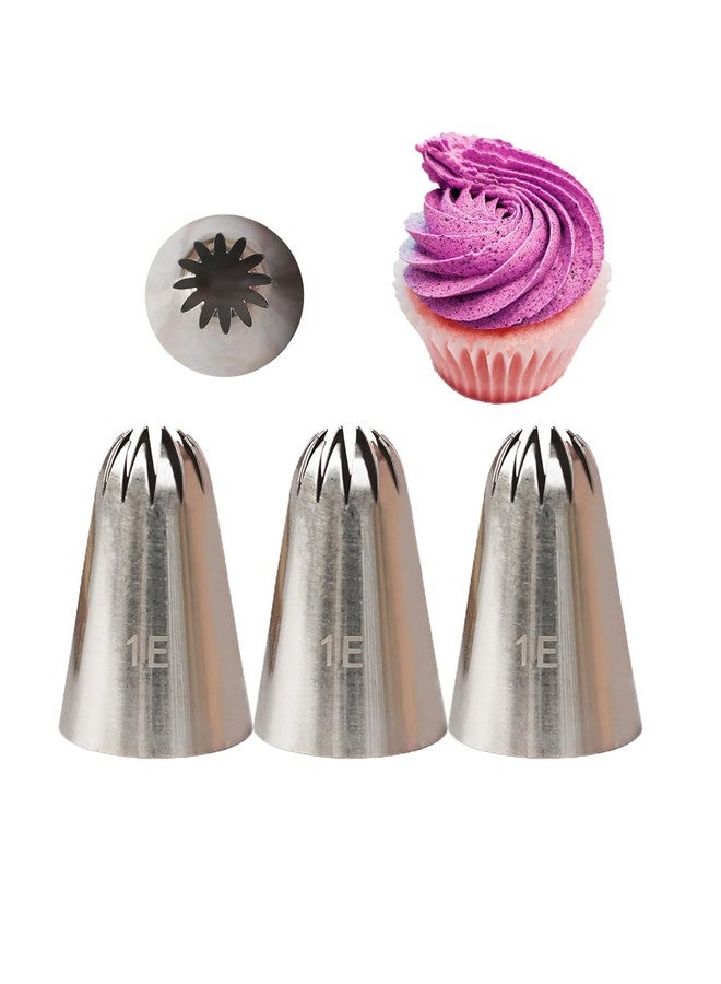 Bmaacye Extra Large Drop Flower Piping Tip 1E for Frosting,Baking,Cake Cupcake & Cookie Decorating,3 Pcs - Image 1