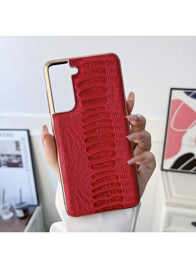 S-TOP Case For Samsung Galaxy S21 5G Genuine Leather Weilai Series Nano Electroplating Phone Case - Image 2