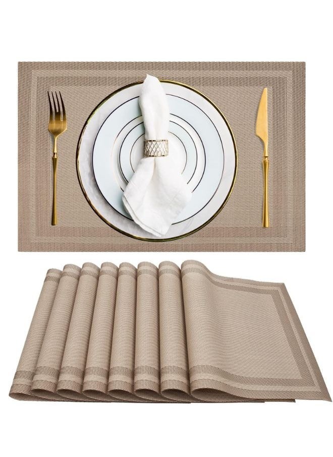 SUNIFY - 6-Piece Rectangle Double Border Placemat Set  Washable Table Mats For Restaurants Party Decoration 45 x 30cm - Image 1