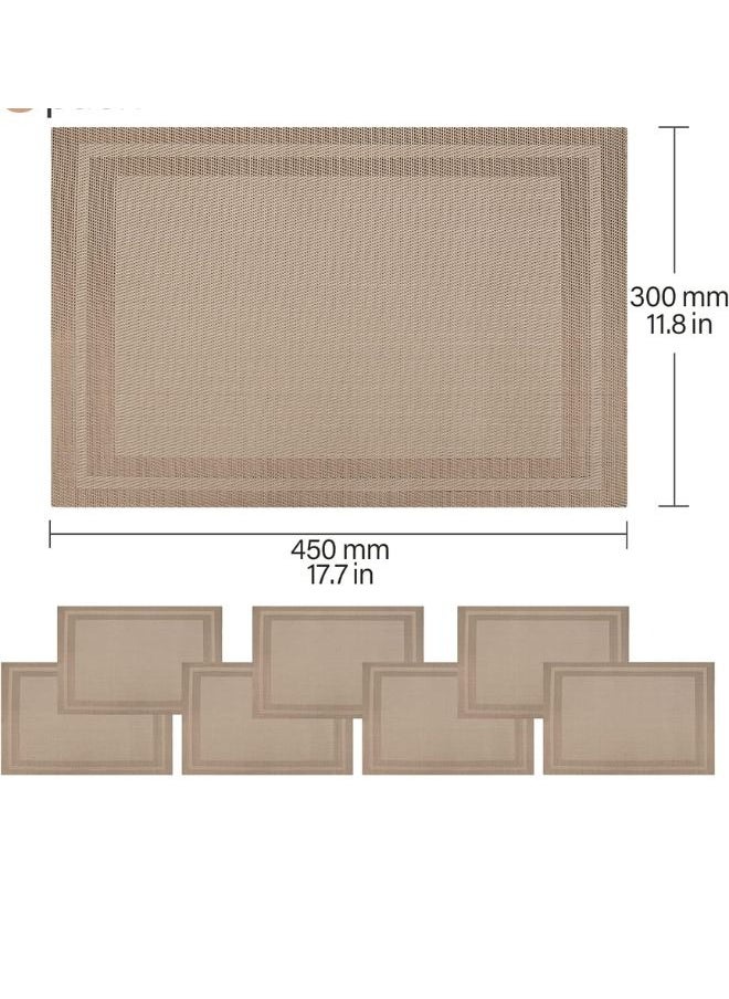 SUNIFY - 6-Piece Rectangle Double Border Placemat Set  Washable Table Mats For Restaurants Party Decoration 45 x 30cm - Image 1