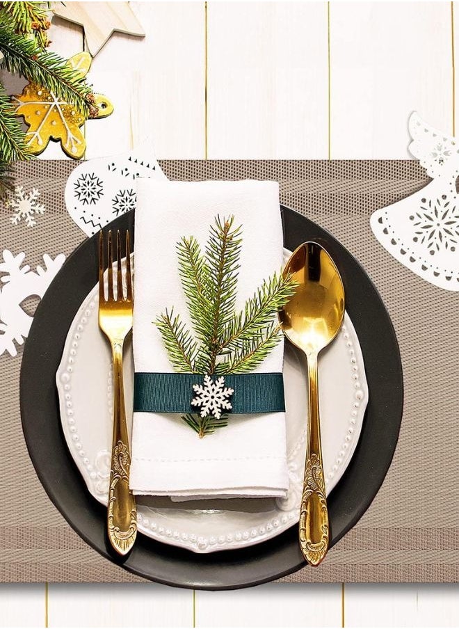 SUNIFY - 6-Piece Rectangle Double Border Placemat Set  Washable Table Mats For Restaurants Party Decoration 45 x 30cm - Image 1