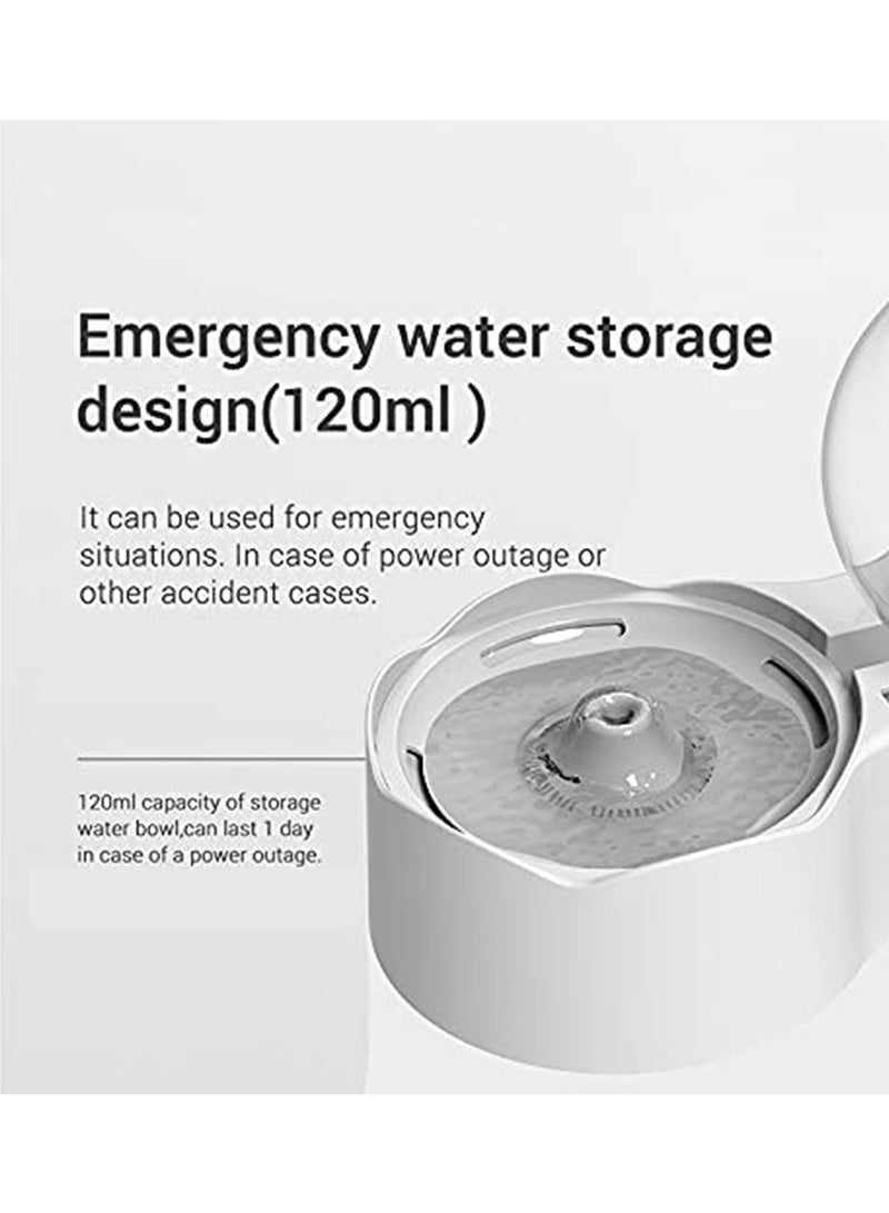 Pet Water Fountain 2.5L Pet Fountain Super Quiet Automatic Cat Water Fountain Dog Water Dispenser with 2 Replacement Filters for Cats Dogs Multiple Pets
