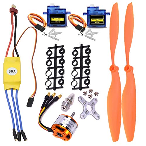 abcGoodefg A2212 1400KV RC Brushless Motor 30A ESC Motor SG90 Micro Servo 8060 Propeller Set for RC Plane Quadcopter Fixed Wing Plane Helicopter Aircraft - Image 1