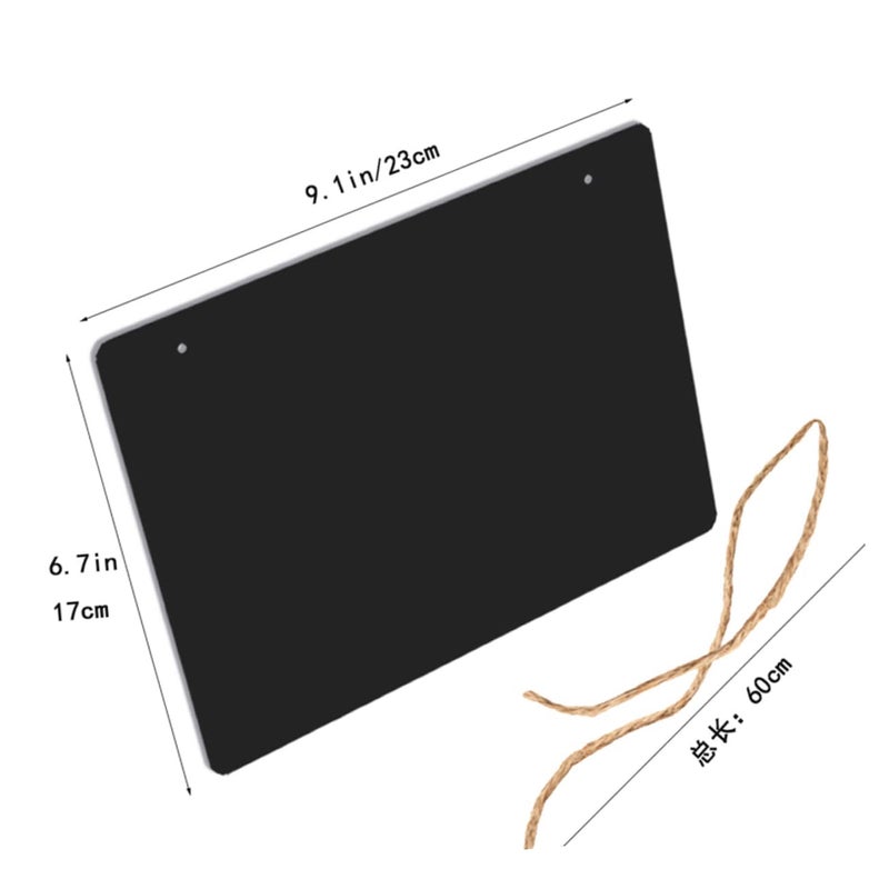 Double Sided Chalkboard Pendant Wall Hanging Decor with Rope for Messages Notices - Image 3