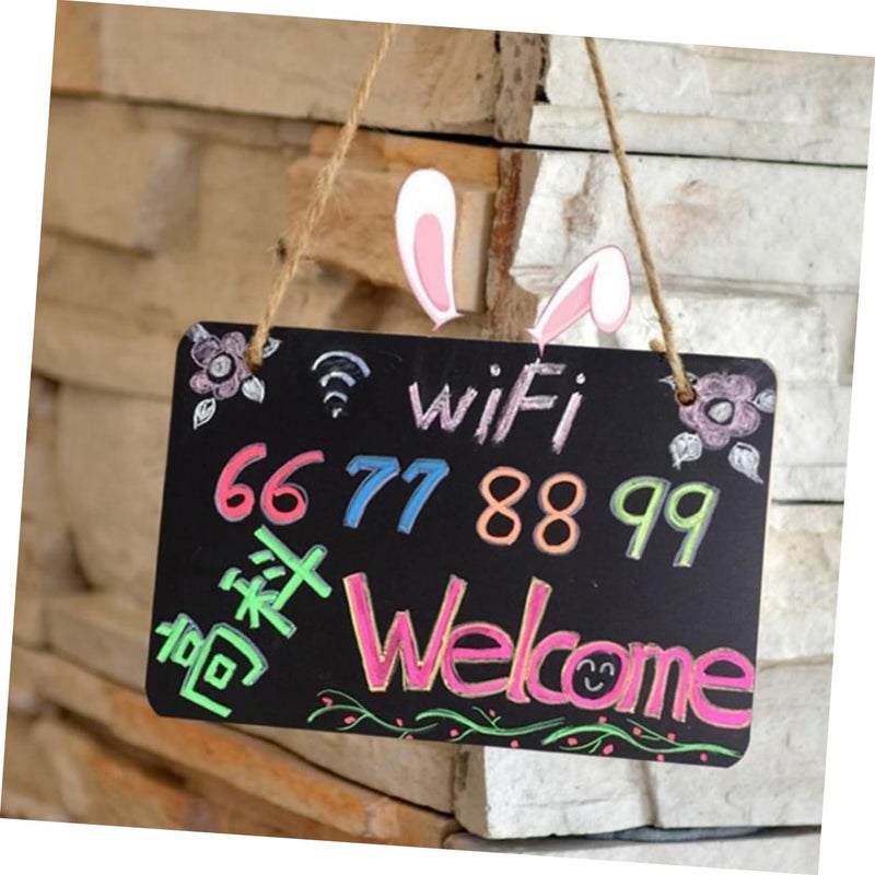 Double Sided Chalkboard Pendant Wall Hanging Decor with Rope for Messages Notices - Image 5