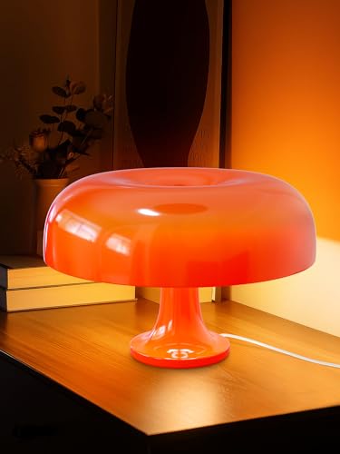 Kotko Orange Mushroom Lamp for Bedroom – Dimmable Vintage Mushroom Lamps Power 5W with 3 Lighting Colors & 10 Brightness – ABS + PVC Build, USB Powered, Bulb Included | Retro Lamp for Reading Room & Office - Image 1