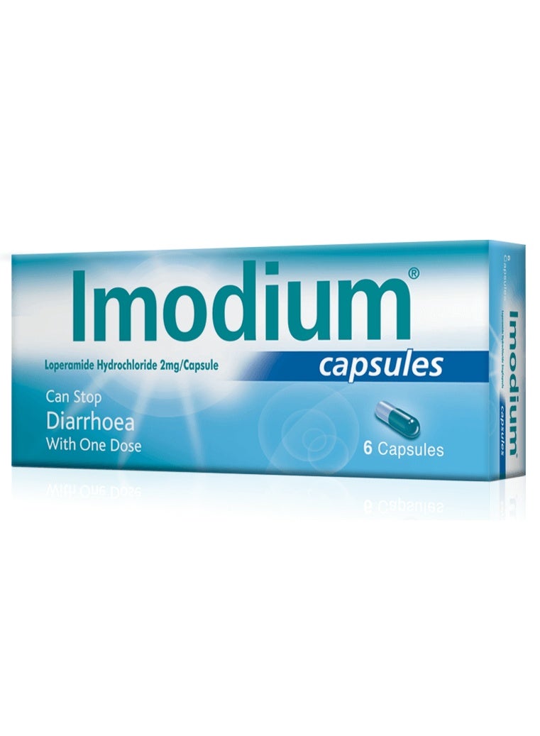 كبسولات إيموديوم 2 ملغ 6 (تخفيف سريع من الإسهال واضطراب المعدة)