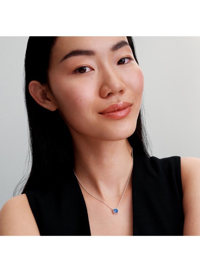 PANDORA Sparkling Square Blue Halo Pendant Necklace - Image 4