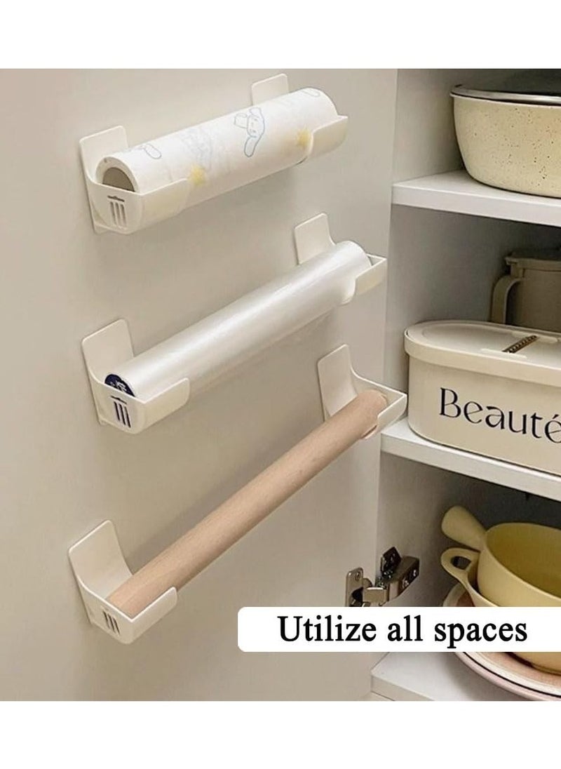 Alruht 4 Pieces Plastic Bag Holder, No Punching Trash Bag Dispenser Plastic Bag Holder, Wall Mounted Plastic Bag Organizer Grocery Bag Holder  Garbage Trash Bag Holder For Home Organization White  - Image 4