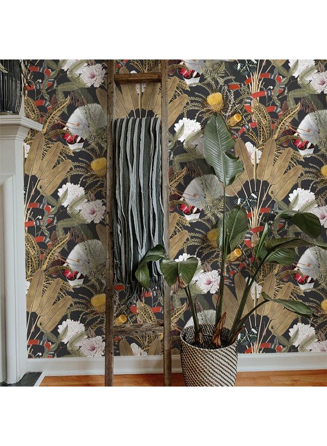 Bluejw Wallpaper Flowers And Plants And Snakes Background Self-adhesive Touch Wallpaper Living Room Bedroom Wall Stickers Furniture Transformation Stickers - Image 4