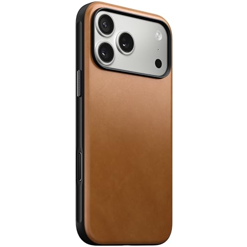NOMAD Modern Leather Case English Tan Compatible with iPhone 17 Pro Max Leather Magsafe Charging - Image 1